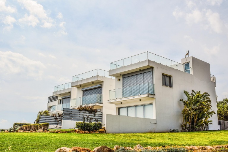 white modern villa